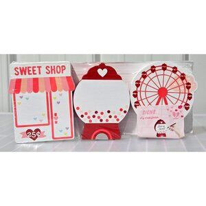 Carnival Theme Pink & Red Wooden Love Theme 4.5" Tall Signs w/ Dry Erase Fronts
